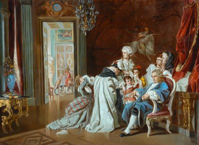 Ludwig XVI. und die königliche Familie beim Fall von Versailles, 1878 von J. Eckel